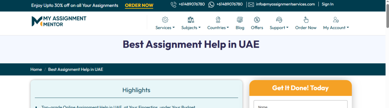 My Assignment Mentor UAE